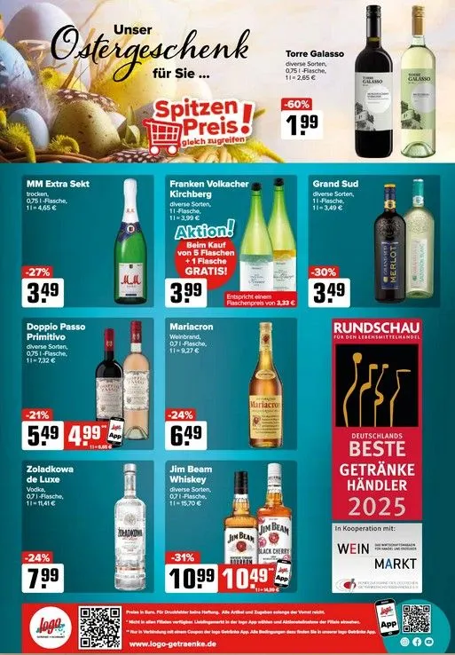 Logo Getränkemarkt Angebote von 7. April bis 12. April 2025 - Prospekt seite 4
