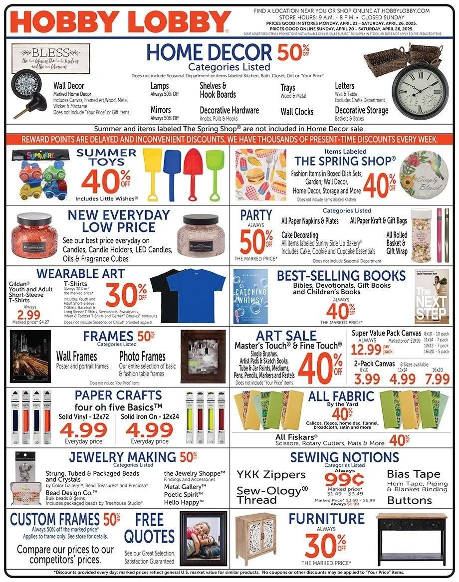 Weekly ad Hobby Lobby Deals from April 21 to April 26 2025 - Page 