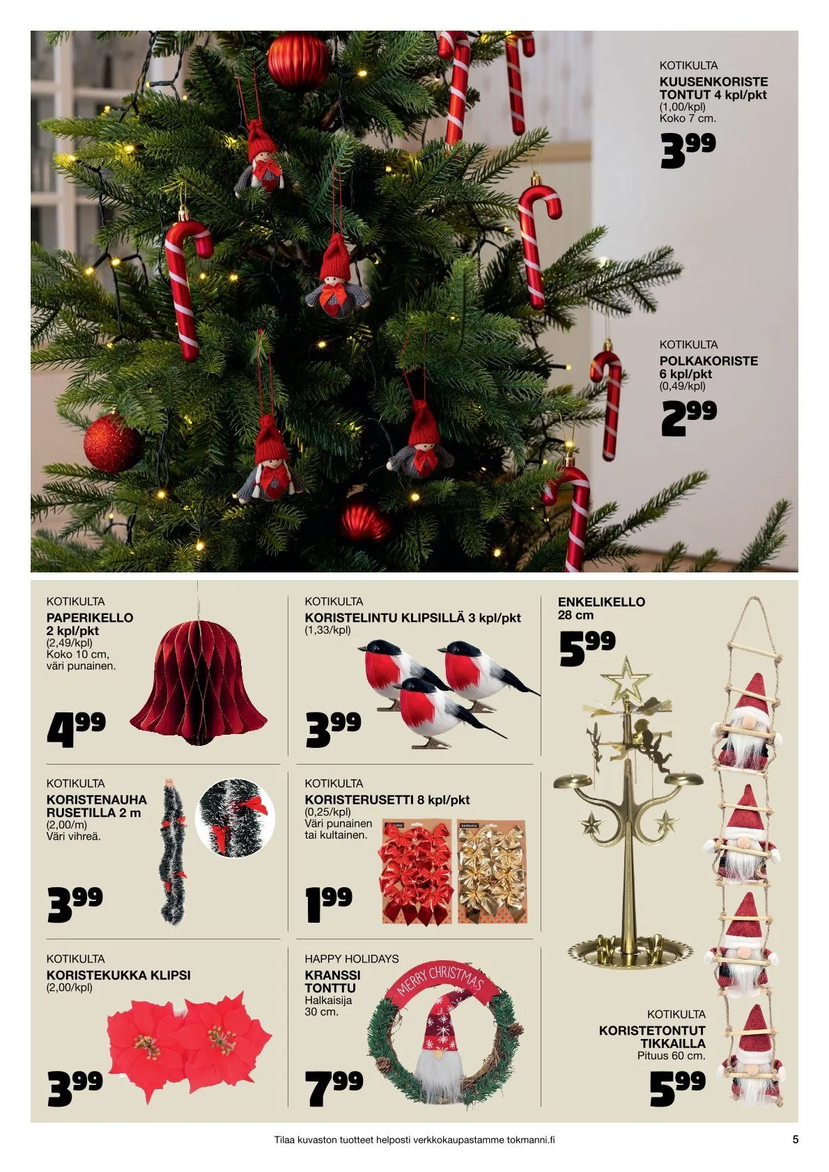  Tokmanni Tarjoukset voimassa alkaen 28. marraskuuta - 24. joulukuuta 2025 - Tarjouslehti sivu 5