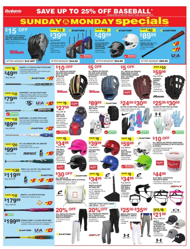 Weekly promotion Dunham's Sports spanning from May 2 to May 7 2026 - Page 5 for Catalogue 365