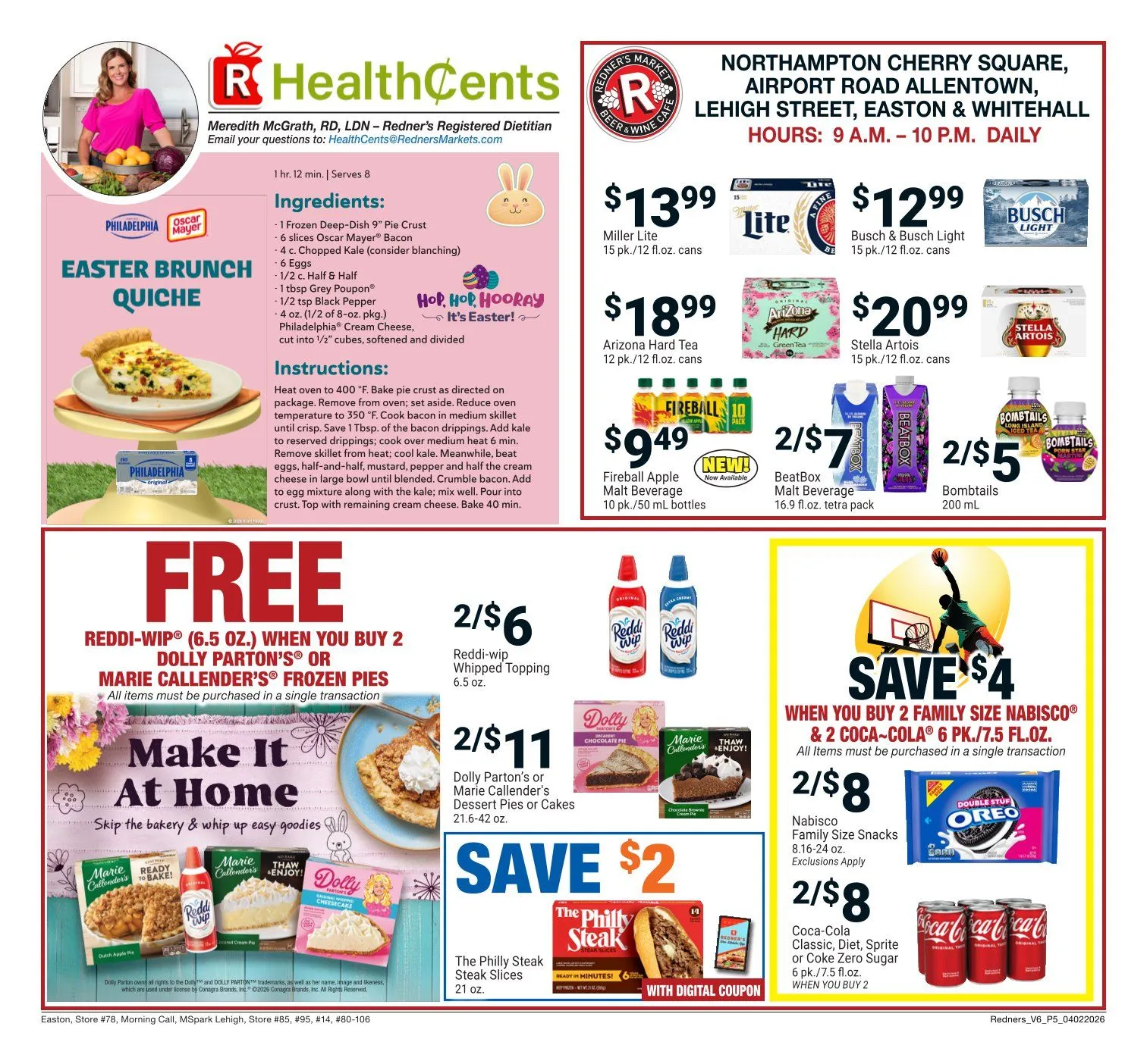 Weekly promotion Redner's Market Sales spanning from April 2 to April 8 2026 - Page 5 for Catalogue 365