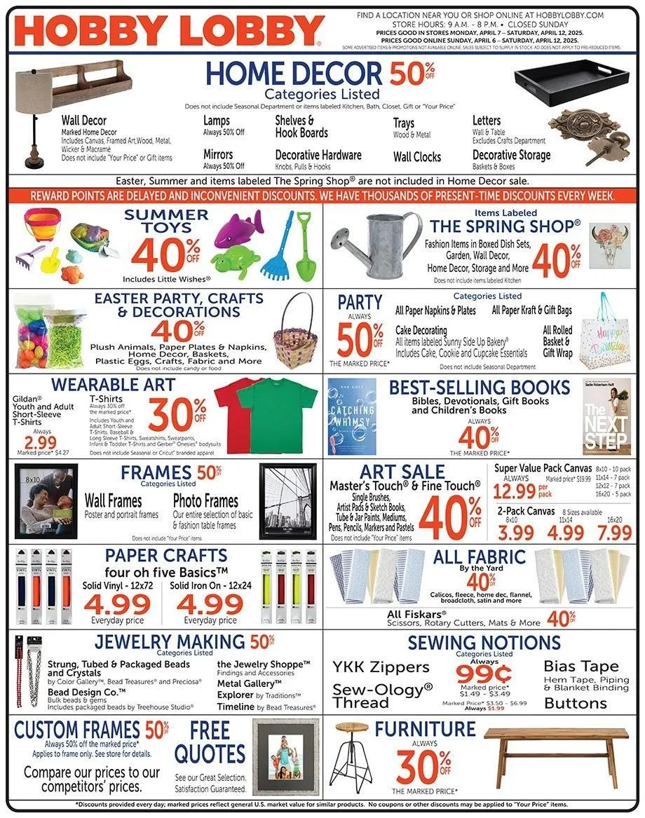 Weekly ad Hobby Lobby Deals from April 7 to April 14 2025 - Page 
