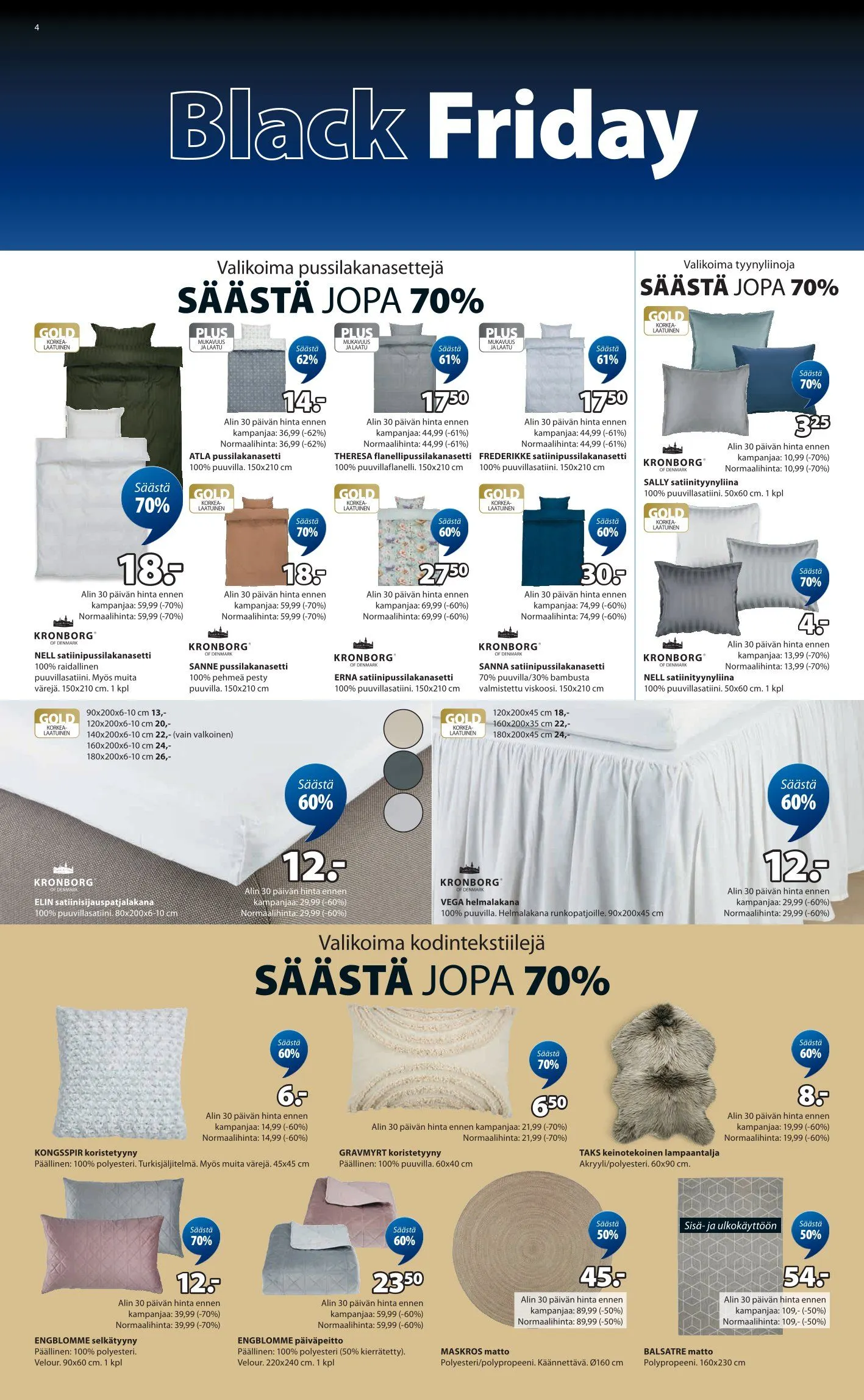 JYSK Black Friday Tarjoukset voimassa alkaen 20. marraskuuta - 30. marraskuuta 2025 - Tarjouslehti sivu 4