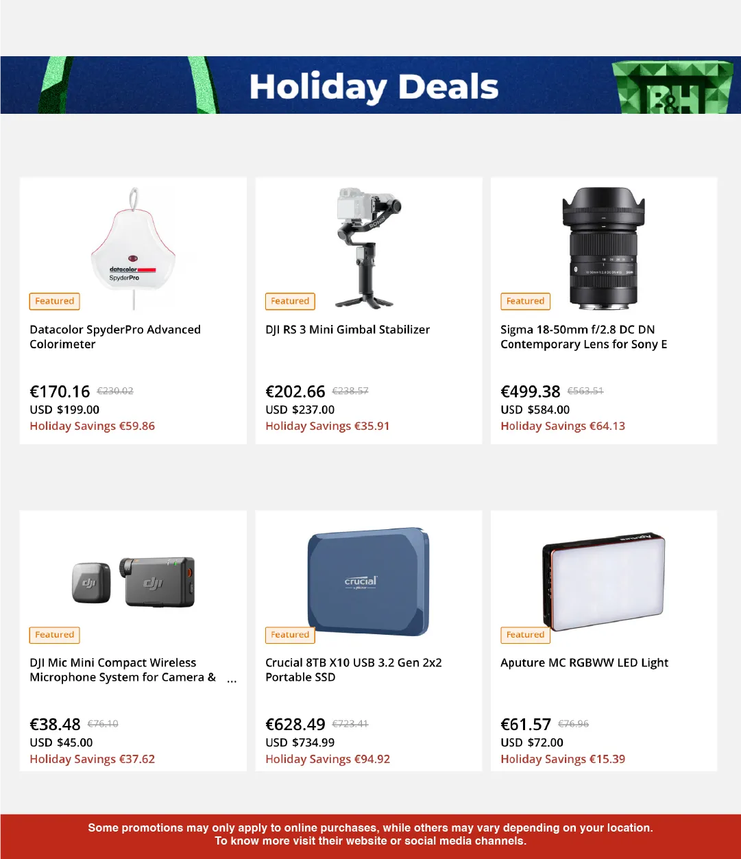 Weekly promotion B&H Photo Video Sales spanning from December 11 to December 24 2025 - Page 4 for Catalogue 365