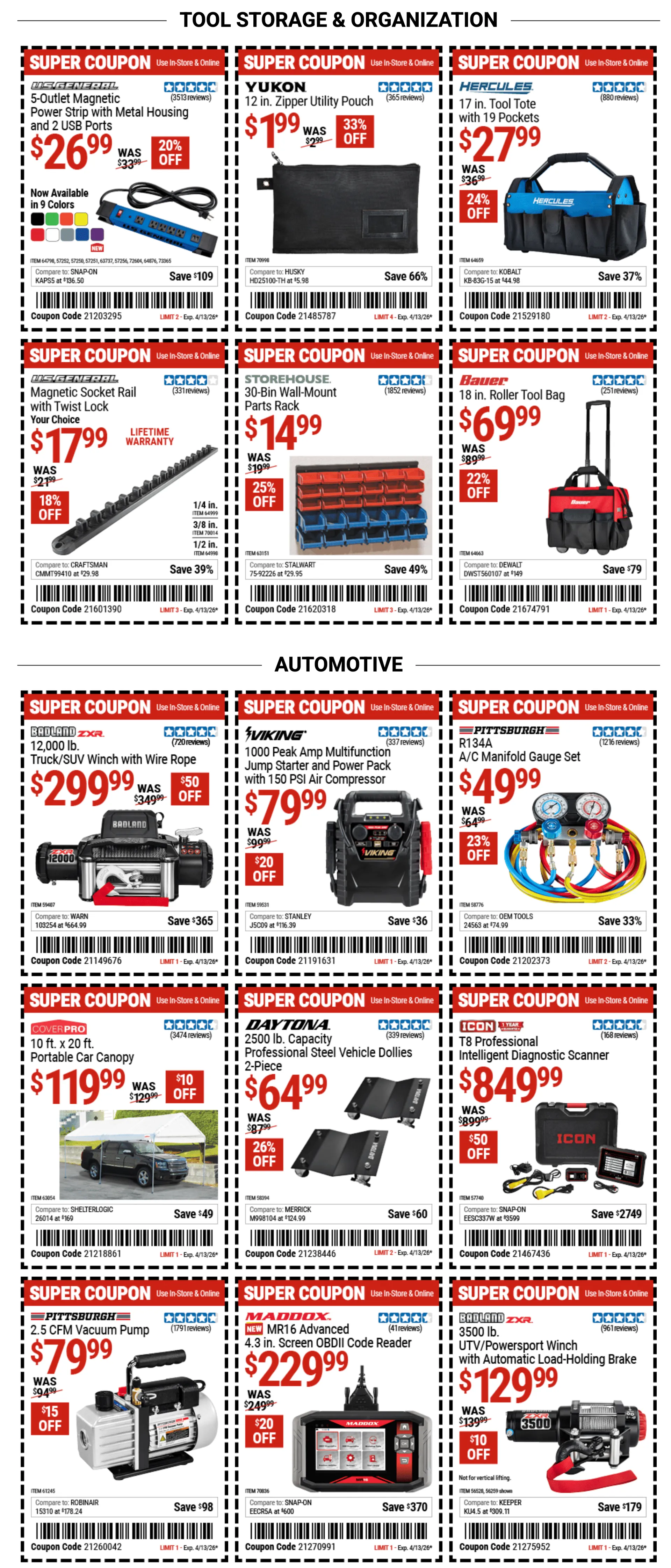 Weekly ad Coupons Harbor Freight from March 23 to April 13 2026 - Page 4