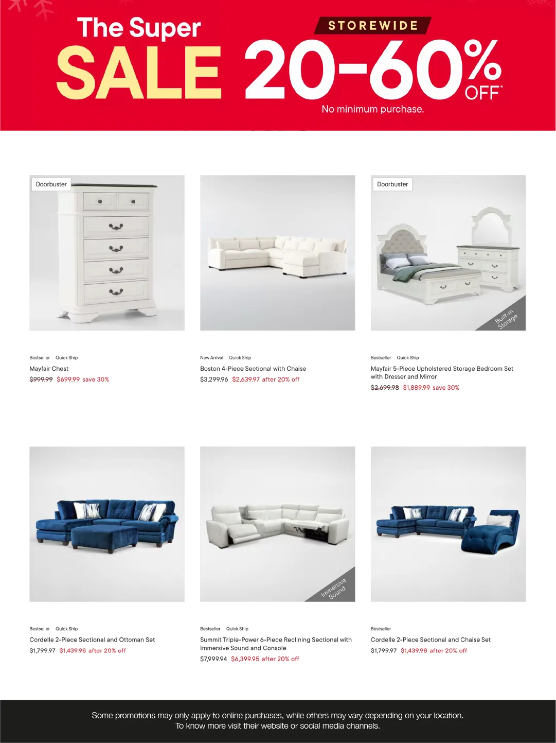 Weekly promotion Value City Furniture Sales spanning from December 11 to December 24 2025 - Page 4 for Catalogue 365