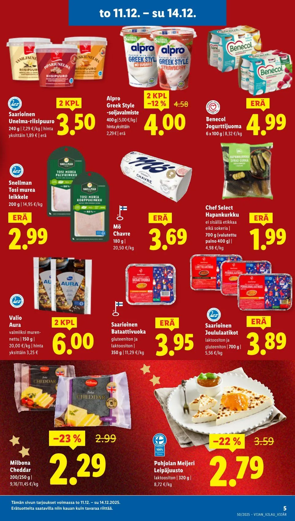 Lidl uusimmat tarjoukset voimassa alkaen 11. joulukuuta - 17. joulukuuta 2025 - Tarjouslehti sivu 5
