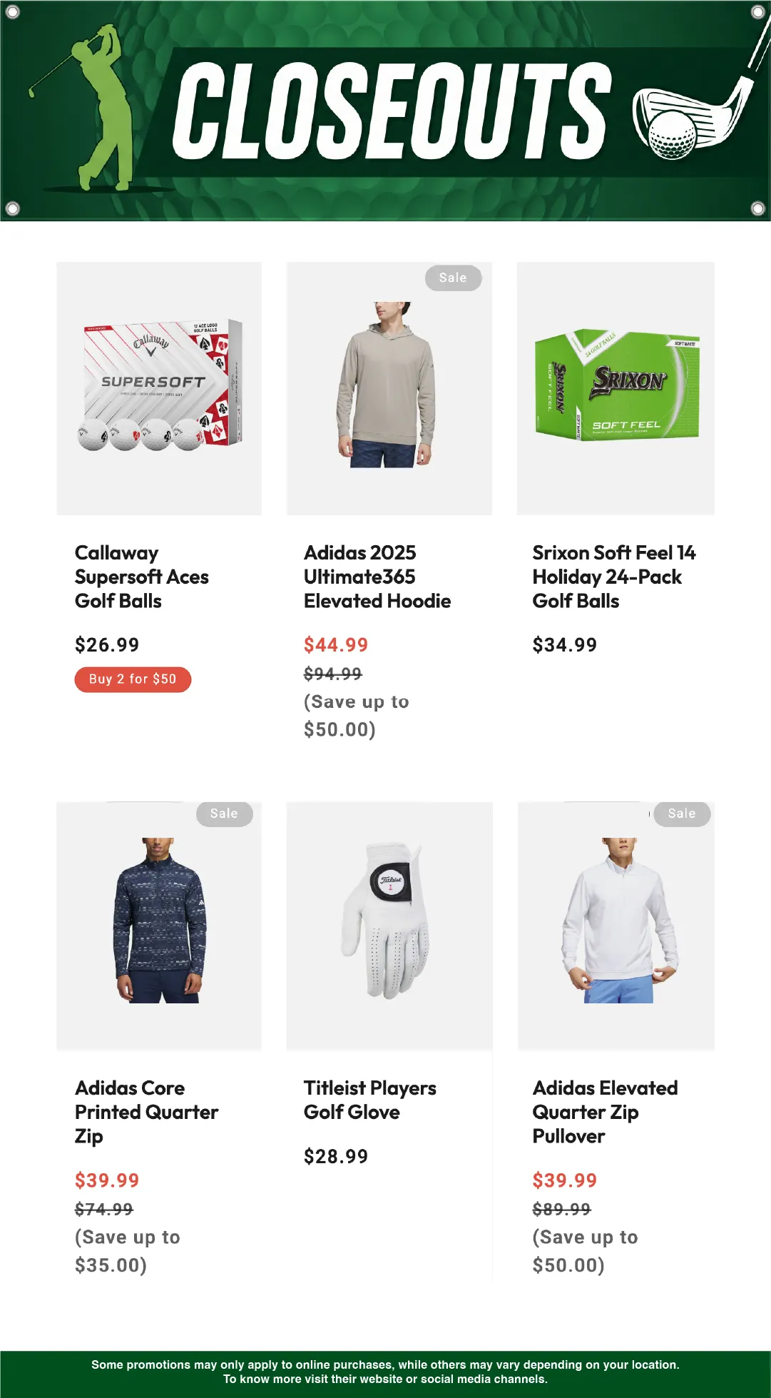 Weekly promotion Golf Discount Sales spanning from December 11 to December 24 2025 - Page 4 for Catalogue 365