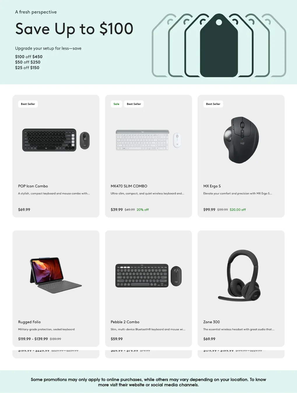 Weekly promotion Logitech Sales spanning from April 9 to April 30 2026 - Page 4 for Catalogue 365