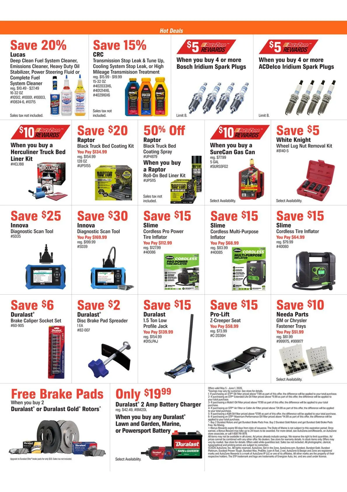 Weekly promotion Autozone Sales spanning from May 5 to June 1 2026 - Page 5 for Catalogue 365
