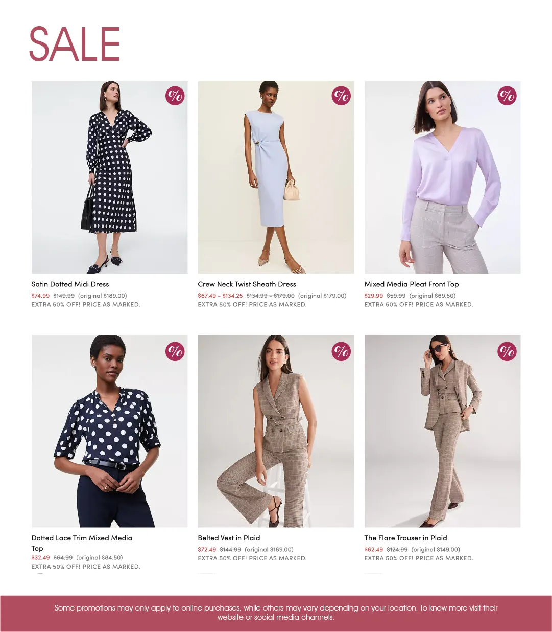 Weekly promotion Ann Taylor Sales spanning from April 9 to April 30 2026 - Page 4 for Catalogue 365