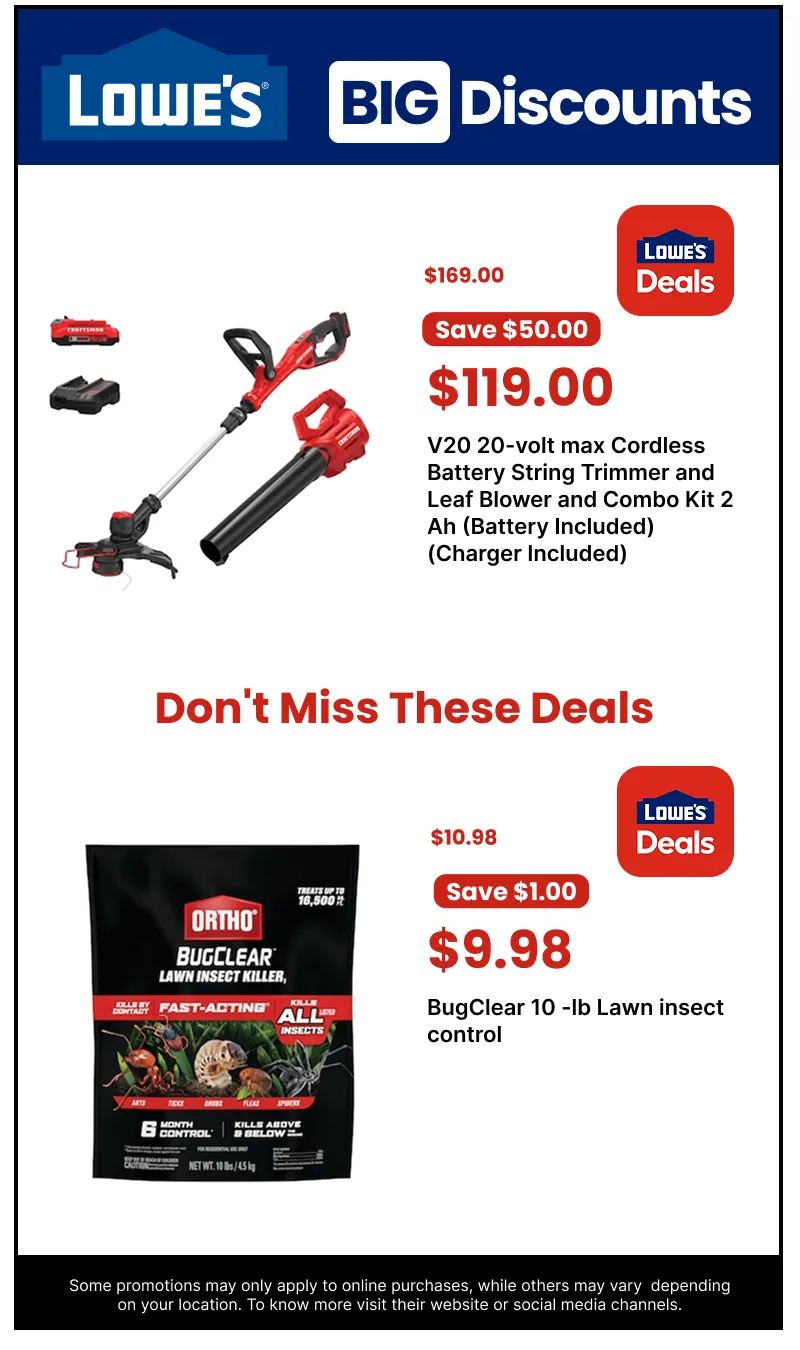 Weekly promotion Lowe's Sales spanning from April 6 to April 26 2026 - Page 5 for Catalogue 365