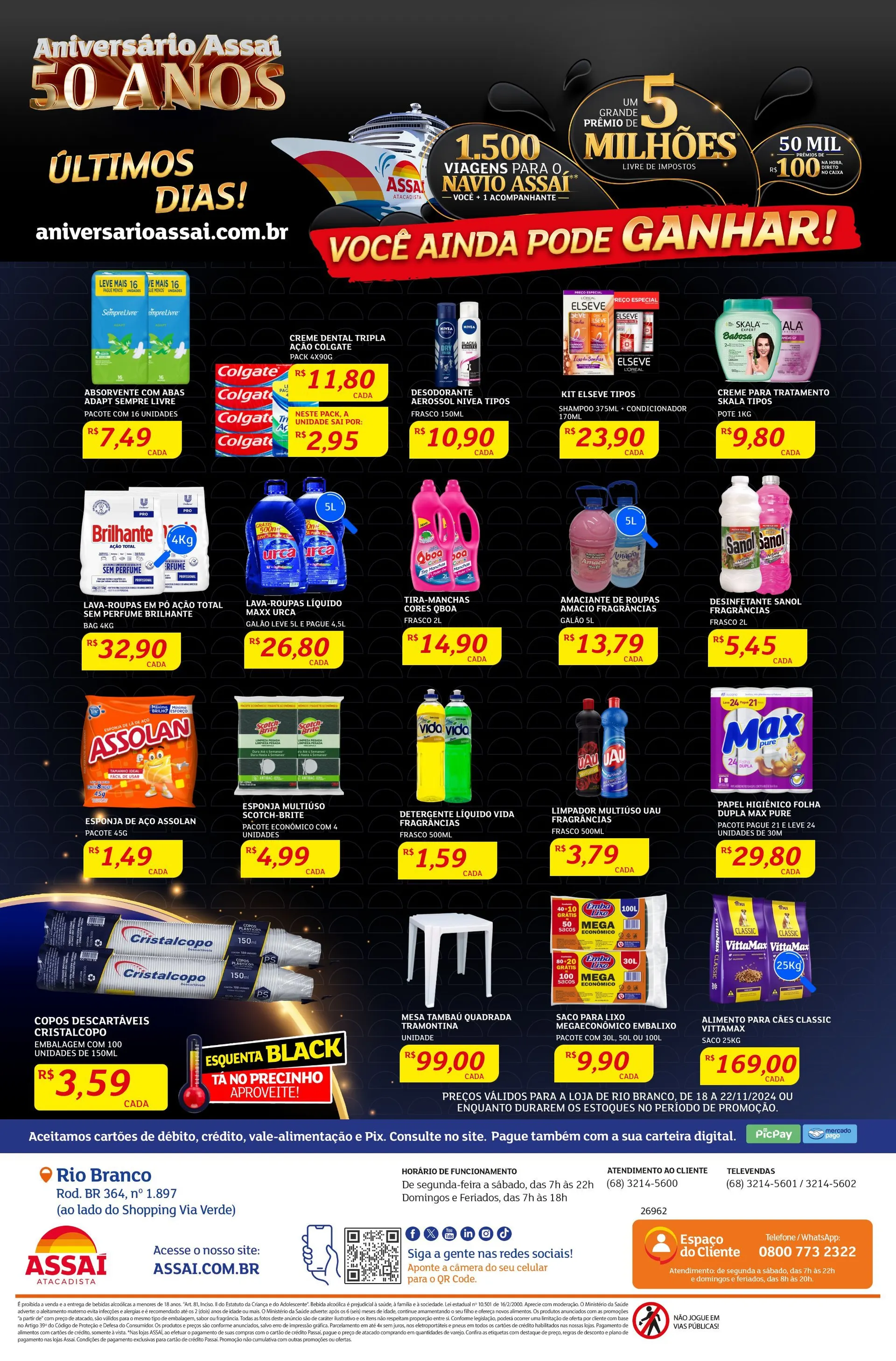 Encarte de Assaí Atacadista Ofertas de brochura 18 de novembro até 22 de novembro 2024 - Pagina 4
