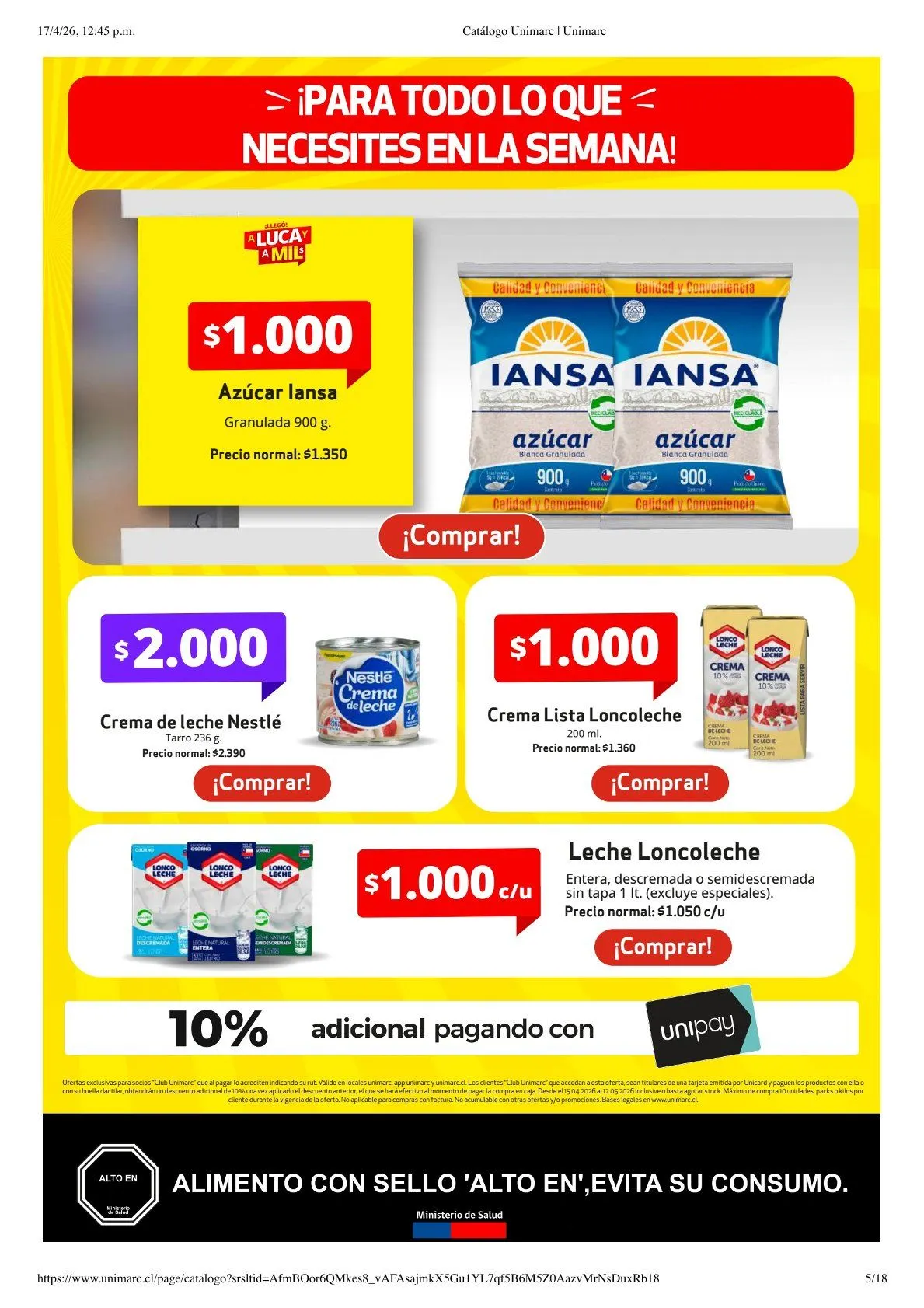 Catálogo de  Unimarc Ofertas 17 de abril al 20 de abril 2026 - Página 5
