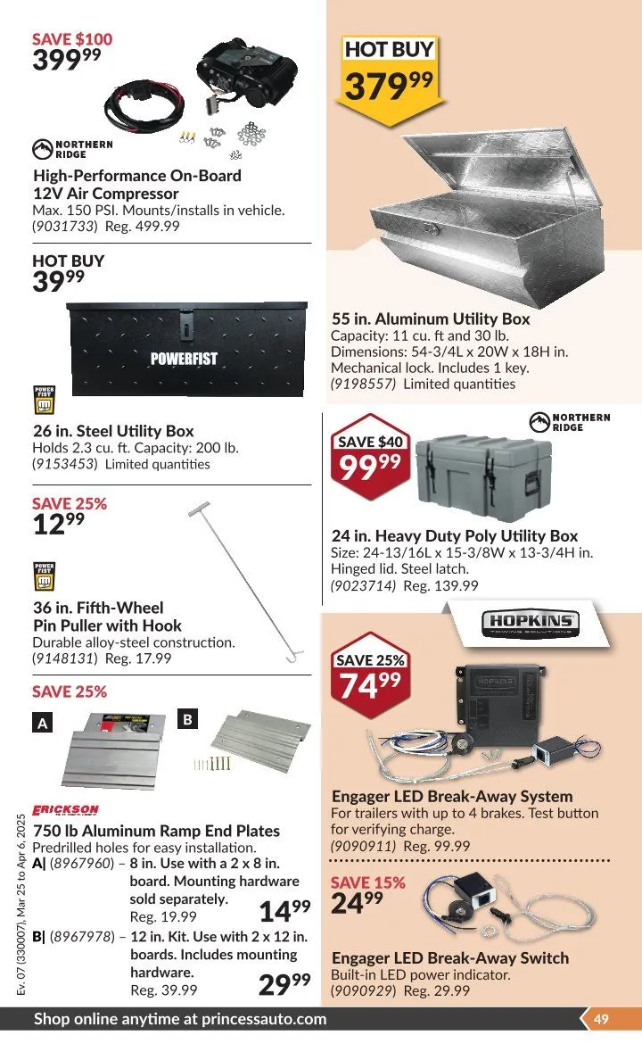 Princess Auto Sales from March 25 to April 6 2025 - flyer page 44