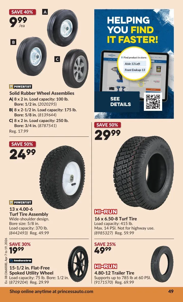 Princess Auto Sales from April 7 to April 19 2026 - flyer page 52