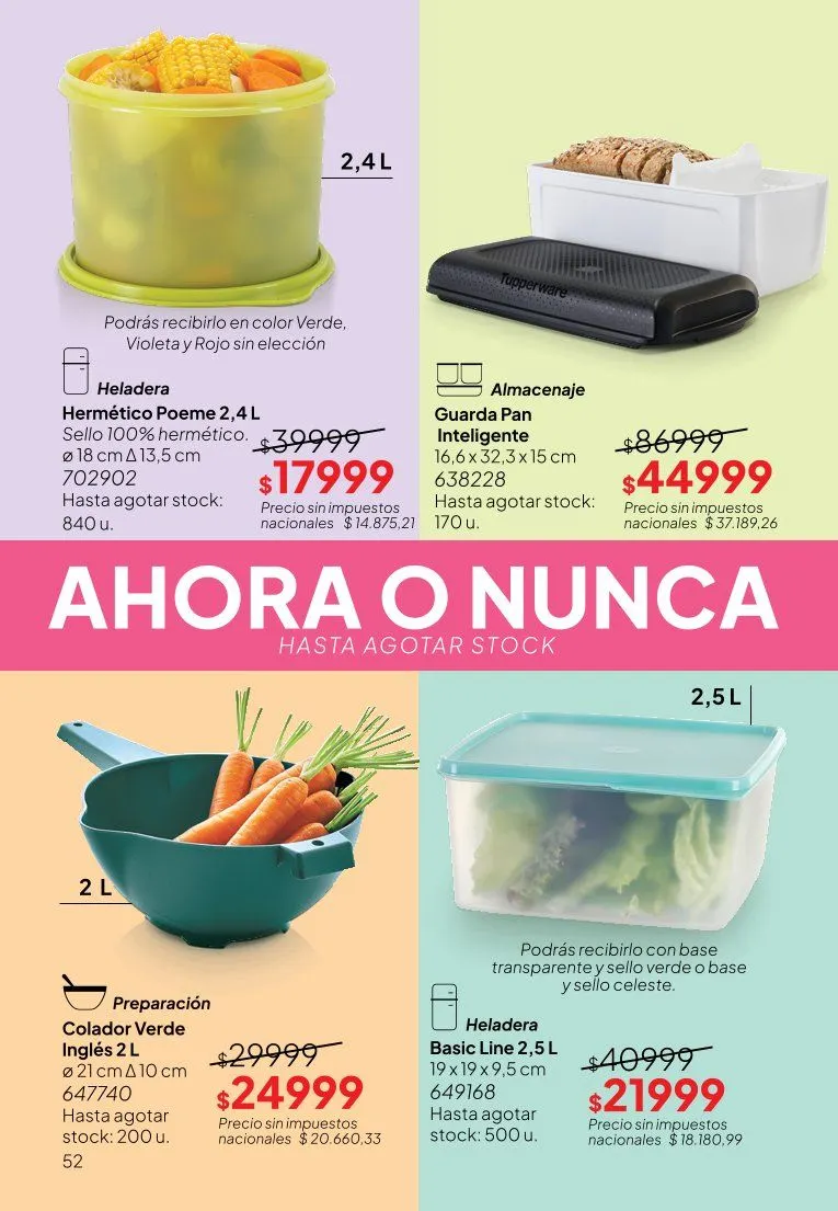 Ofertas de  Ofertas Tupperware  9 de junio al 30 de junio 2026 - Página 52 del catálogo