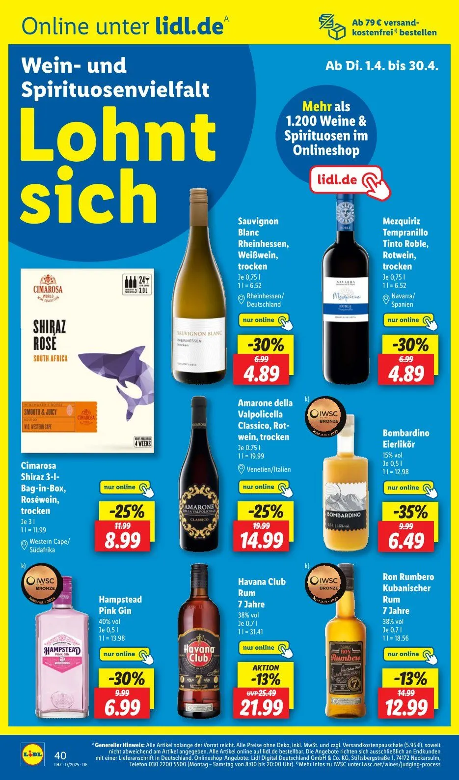 Lidl Angebote von 22. April bis 26. April 2025 - Prospekt seite 54