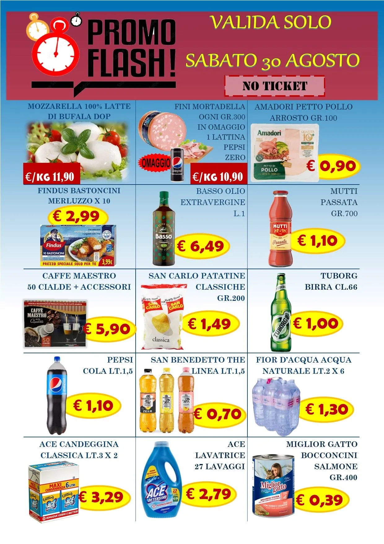  Volantini Supermercato Azzurro da 29 agosto a 31 agosto di 2025 - Pagina del volantino 1