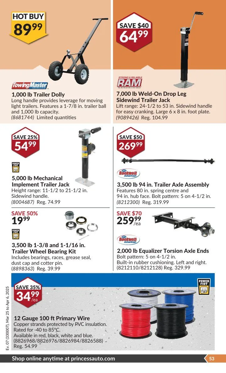 Princess Auto Sales from March 25 to April 6 2025 - flyer page 94