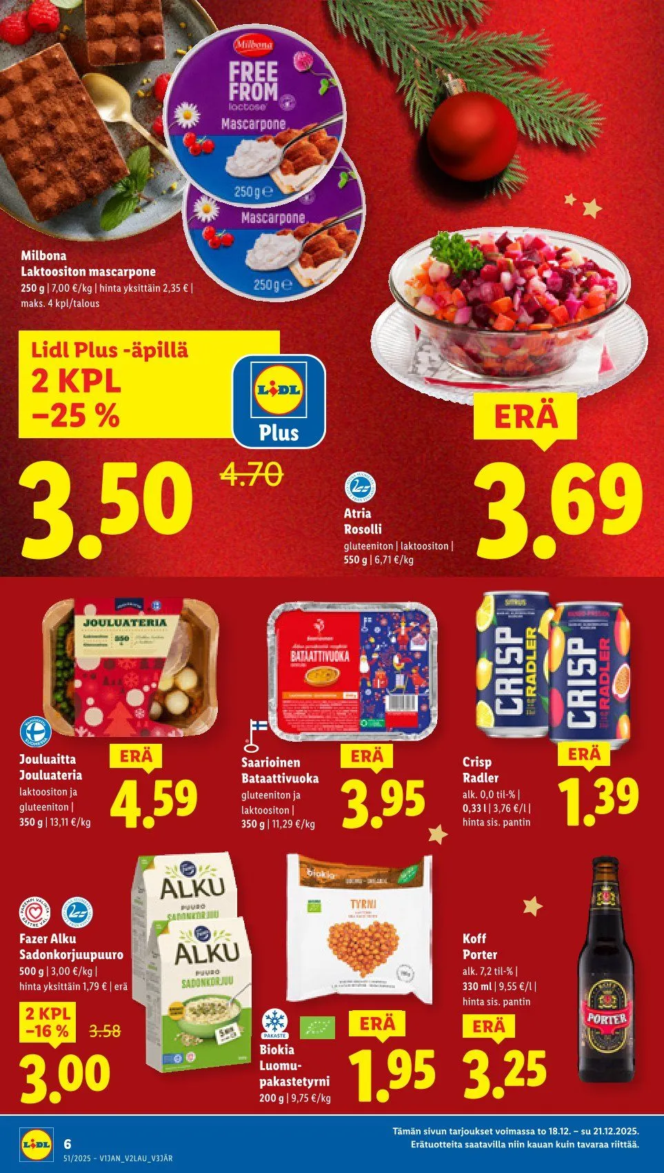 Lidl voimassa alkaen 18. joulukuuta - 21. joulukuuta 2025 - Tarjouslehti sivu 6