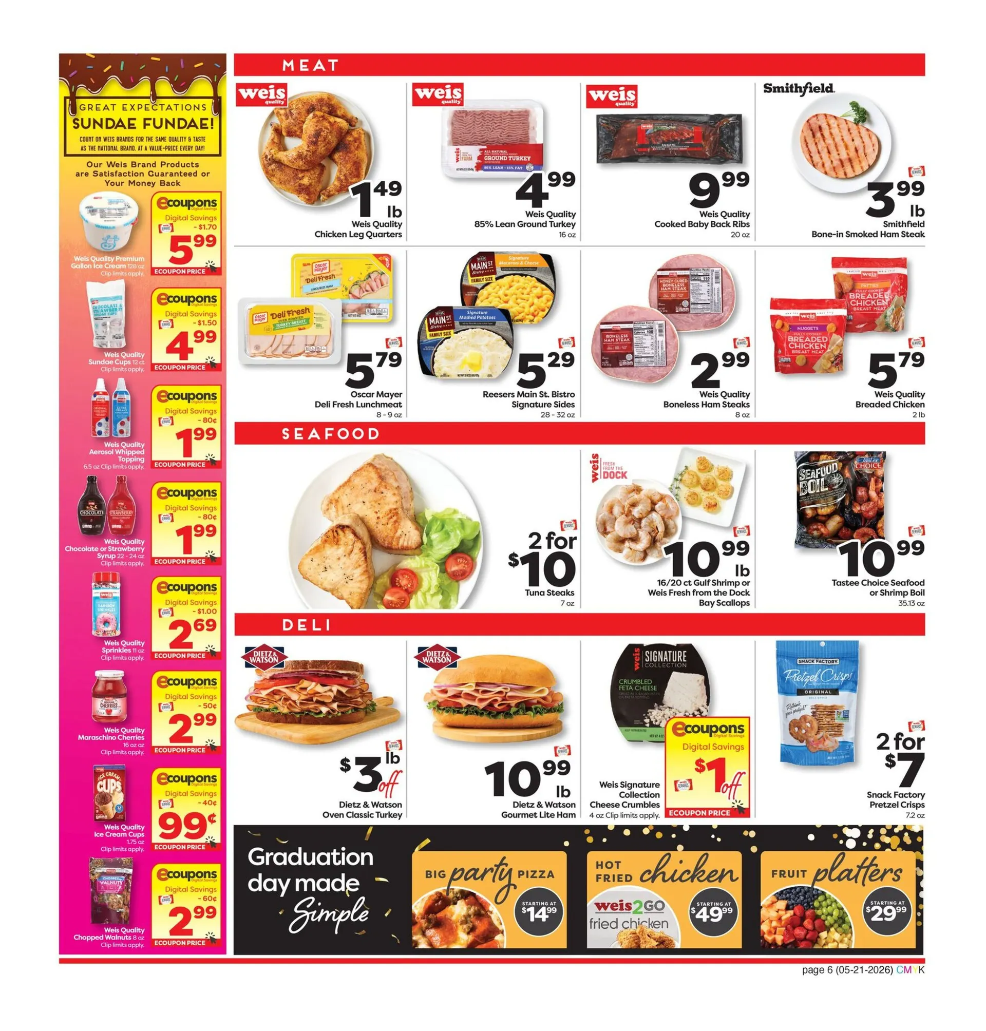 Weekly promotion Weis Sales spanning from May 21 to June 17 2026 - Page 6 for Catalogue 365