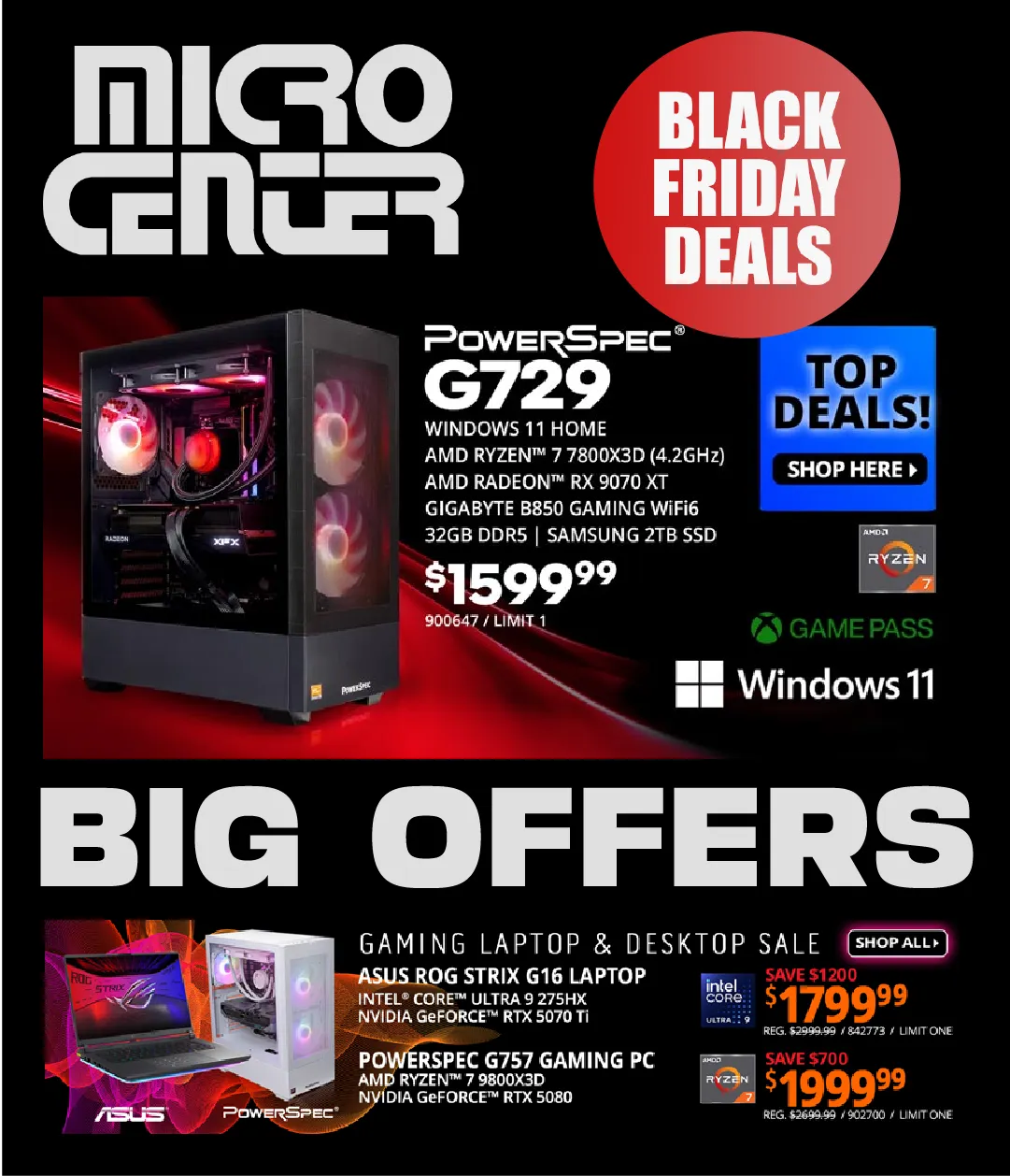  Micro Center Sales - November 28 December 11 2025