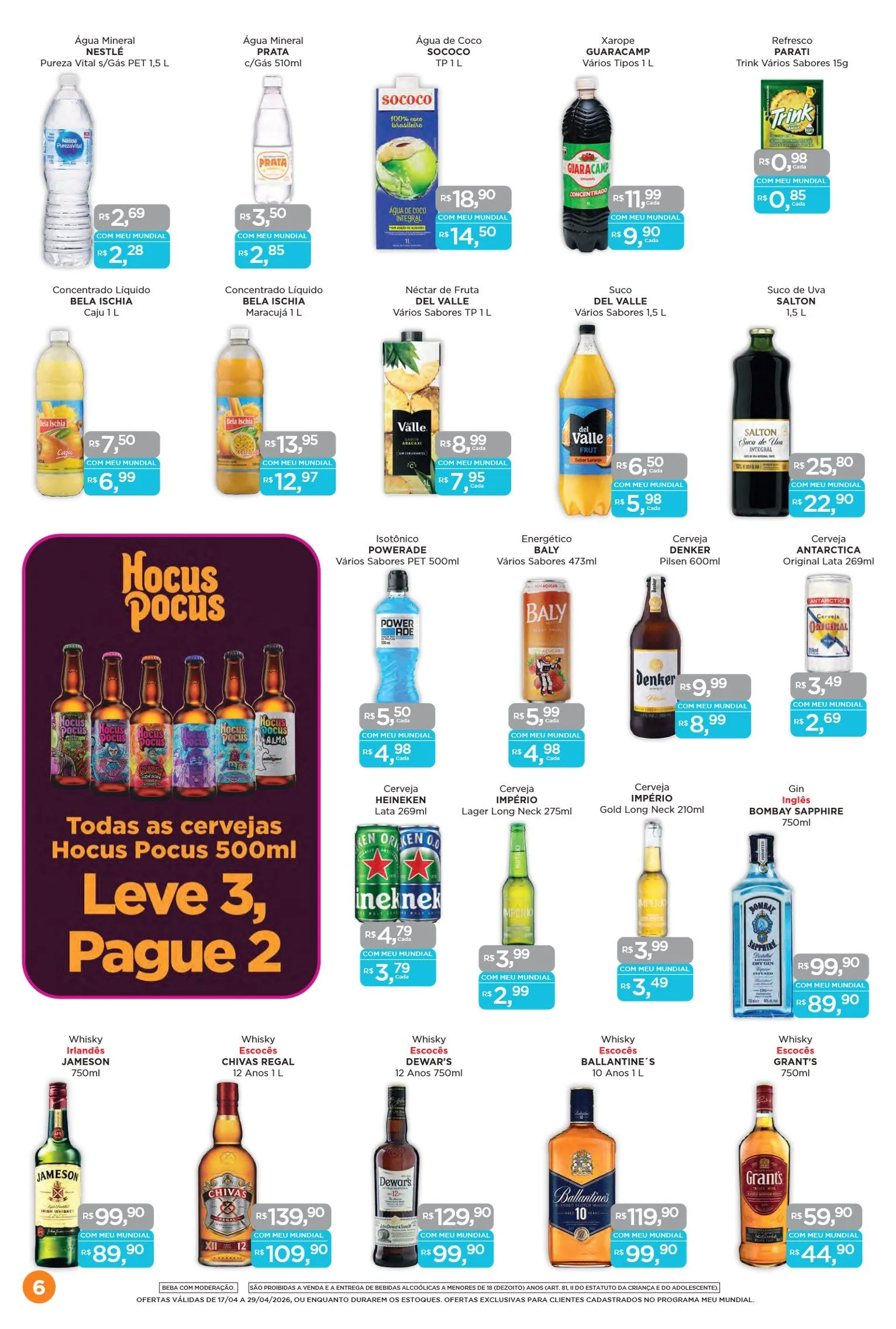 Encarte de Folhetos Supermercados Mundial 17 de abril até 29 de abril 2026 - Pagina 6