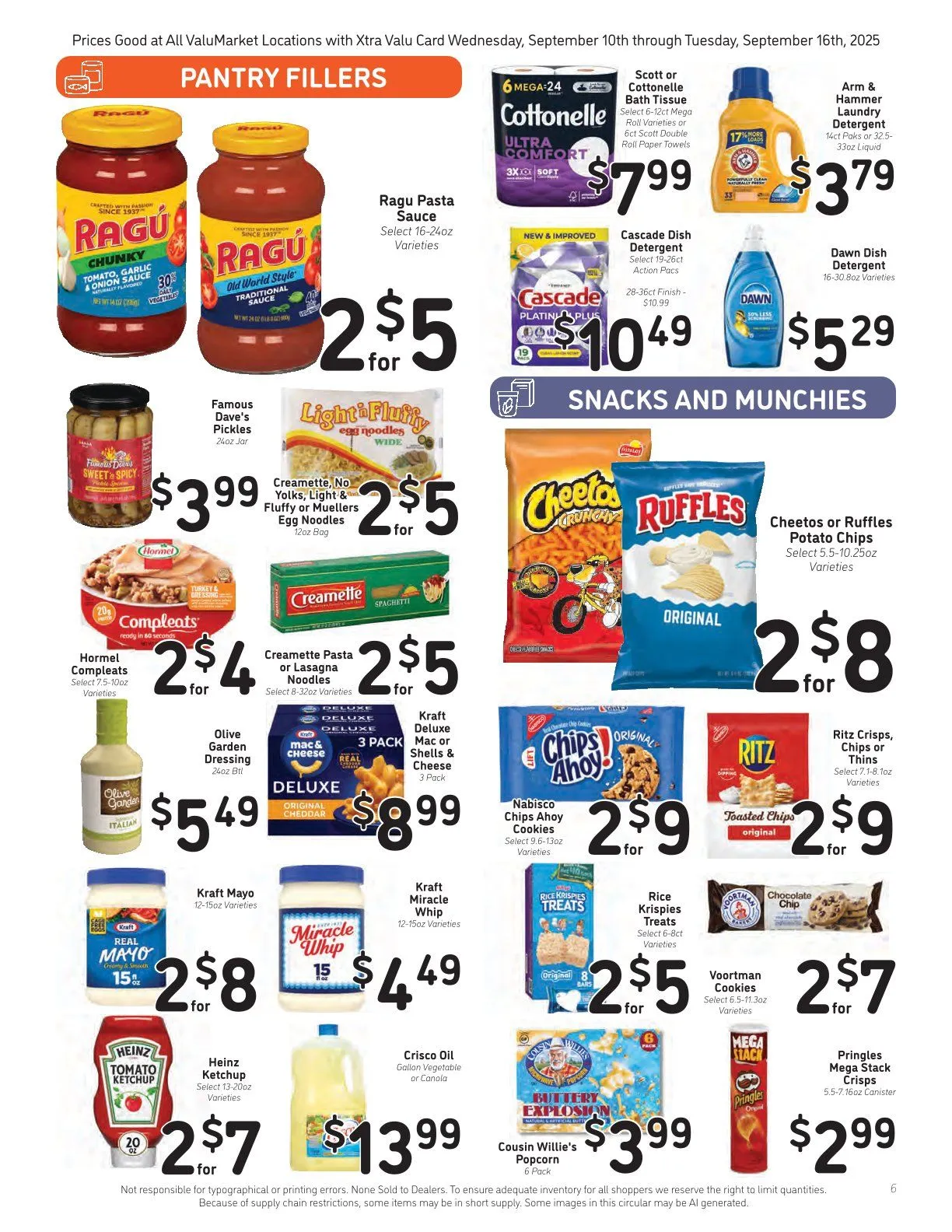 Weekly promotion ValuMarket Sales spanning from September 10 to September 16 2025 - Page 6 for Catalogue 365