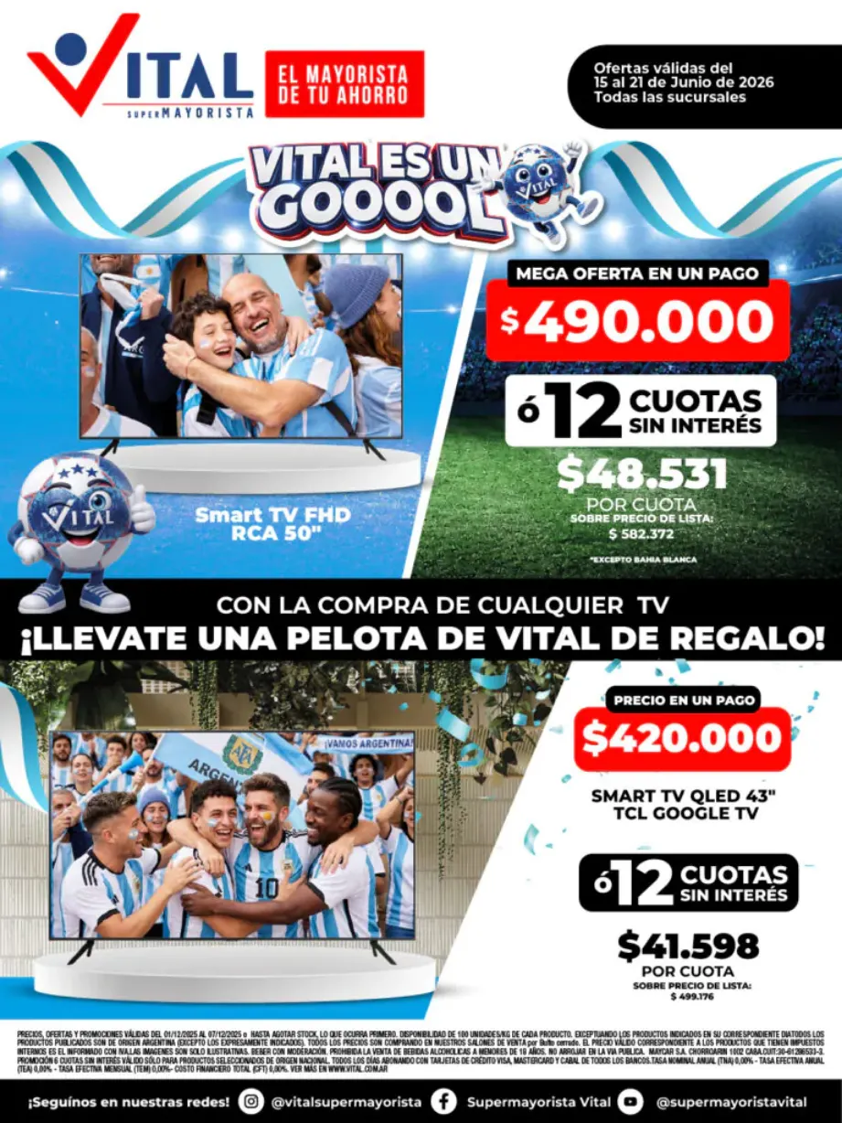 Ofertas de Ofertas Vital 15 de junio al 21 de junio 2026 - Página 1 del catálogo