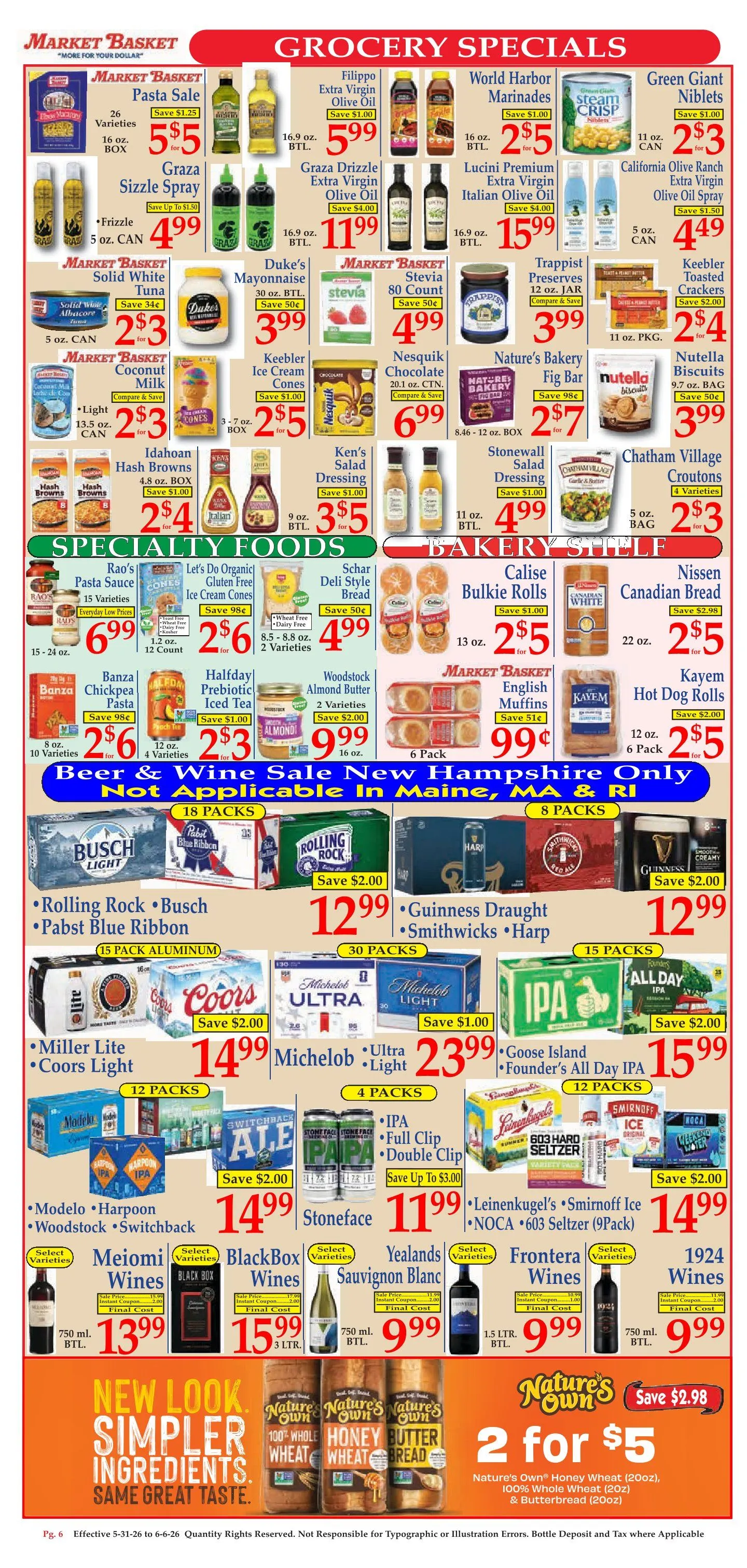 Weekly promotion Market Basket Sales spanning from May 31 to June 6 2026 - Page 6 for Catalogue 365