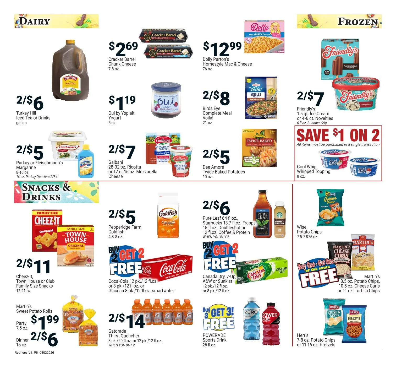 Weekly promotion Redner's Market Sales spanning from April 2 to April 8 2026 - Page 6 for Catalogue 365