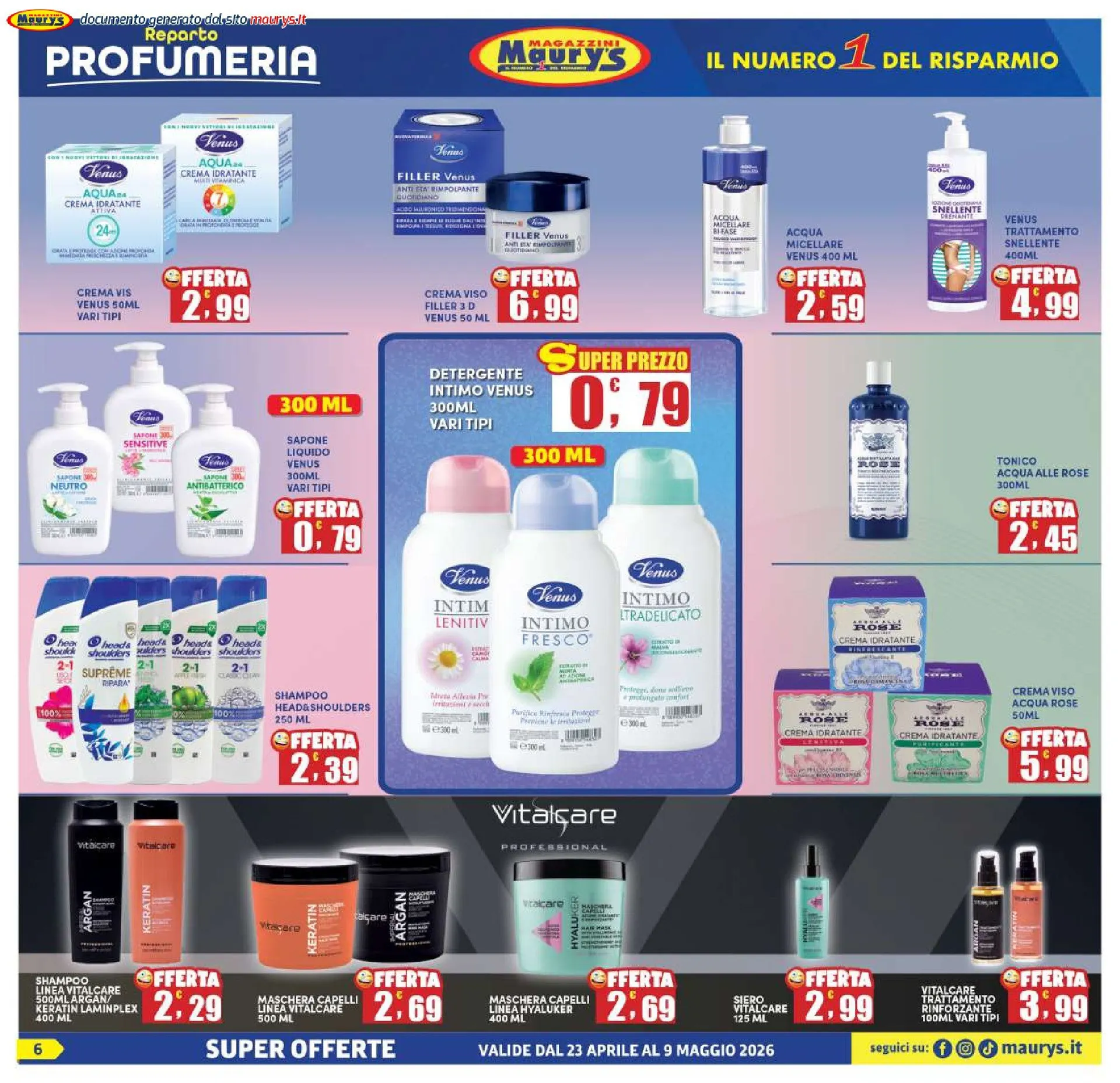 Maury Volantino da 23 aprile a 9 maggio di 2026 - Pagina del volantino 6