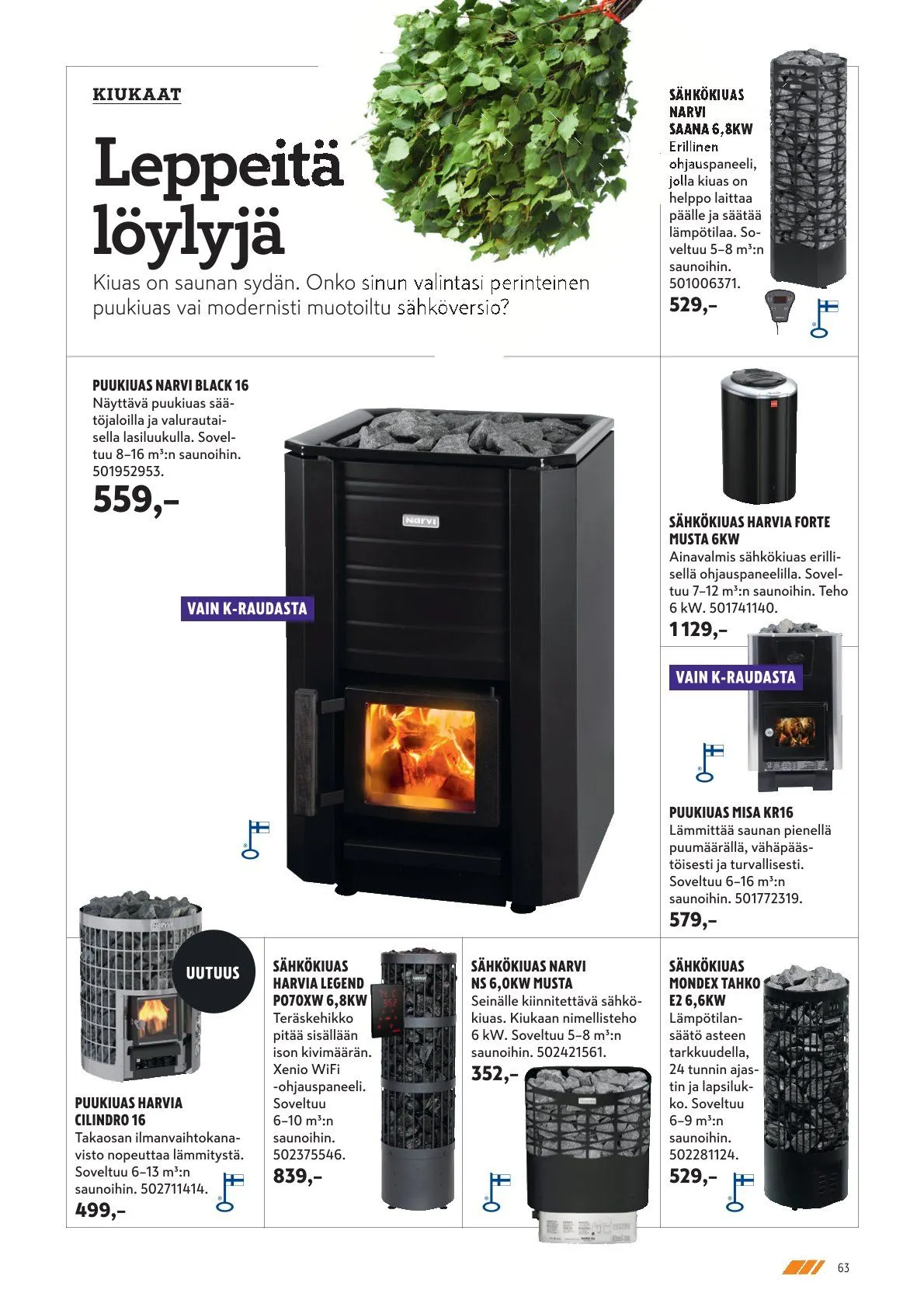 Kaupan K-Rauta uusimmat tarjoukset voimassa alkaen 5. helmikuuta - 28. helmikuuta 2026 - Tarjouslehti sivu 63
