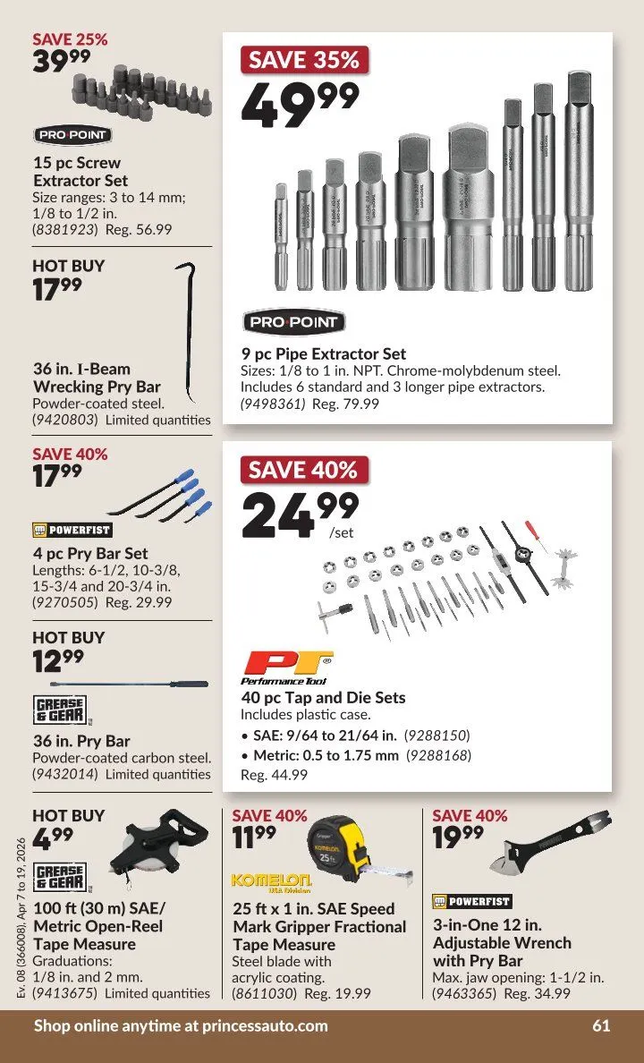 Princess Auto Sales from April 7 to April 19 2026 - flyer page 64