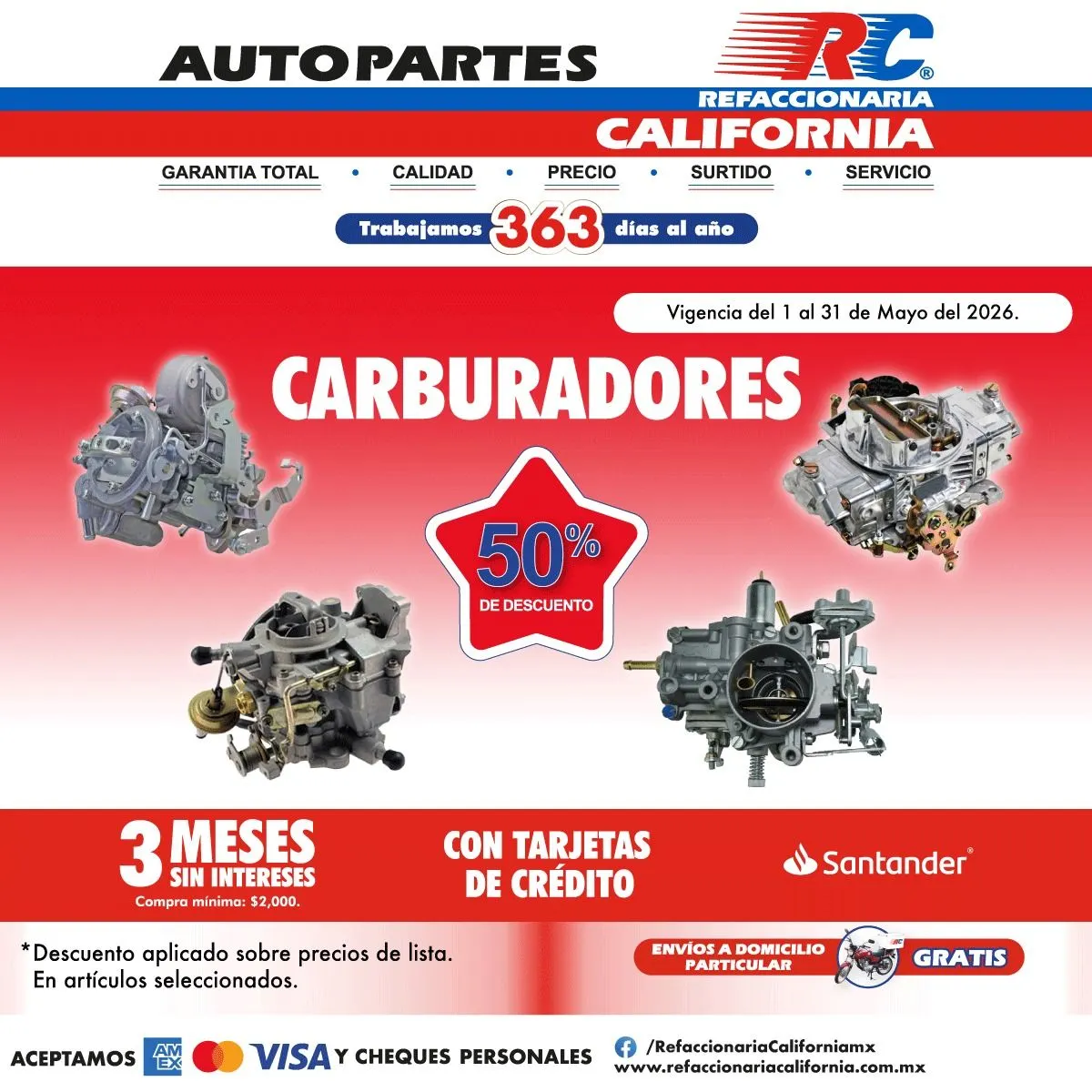 Catálogo de Refaccionaria California ofertas 1 de mayo al 31 de mayo 2026 - Pagina 1