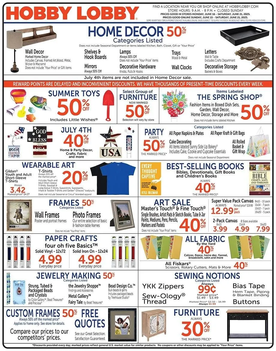 Weekly ad Hobby Lobby Deals from June 17 to June 21 2025 - Page 