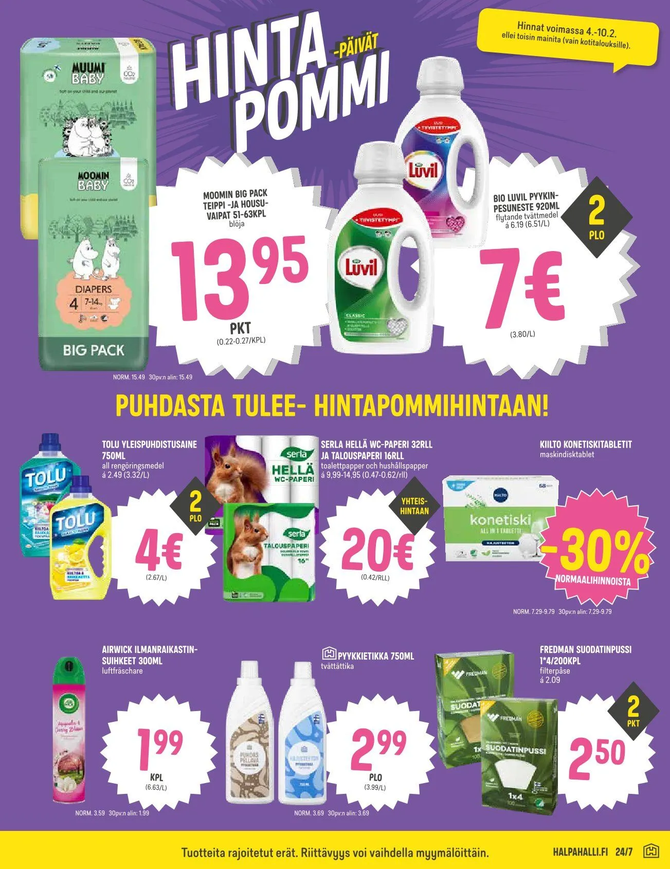 Kaupan HalpaHalli uusimmat tarjoukset voimassa alkaen 4. helmikuuta - 10. helmikuuta 2026 - Tarjouslehti sivu 7