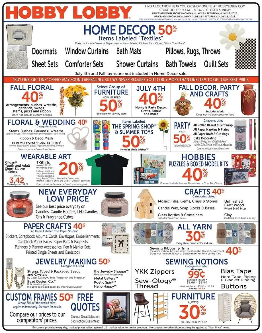 Weekly ad Hobby Lobby Deals from June 23 to June 28 2025 - Page 
