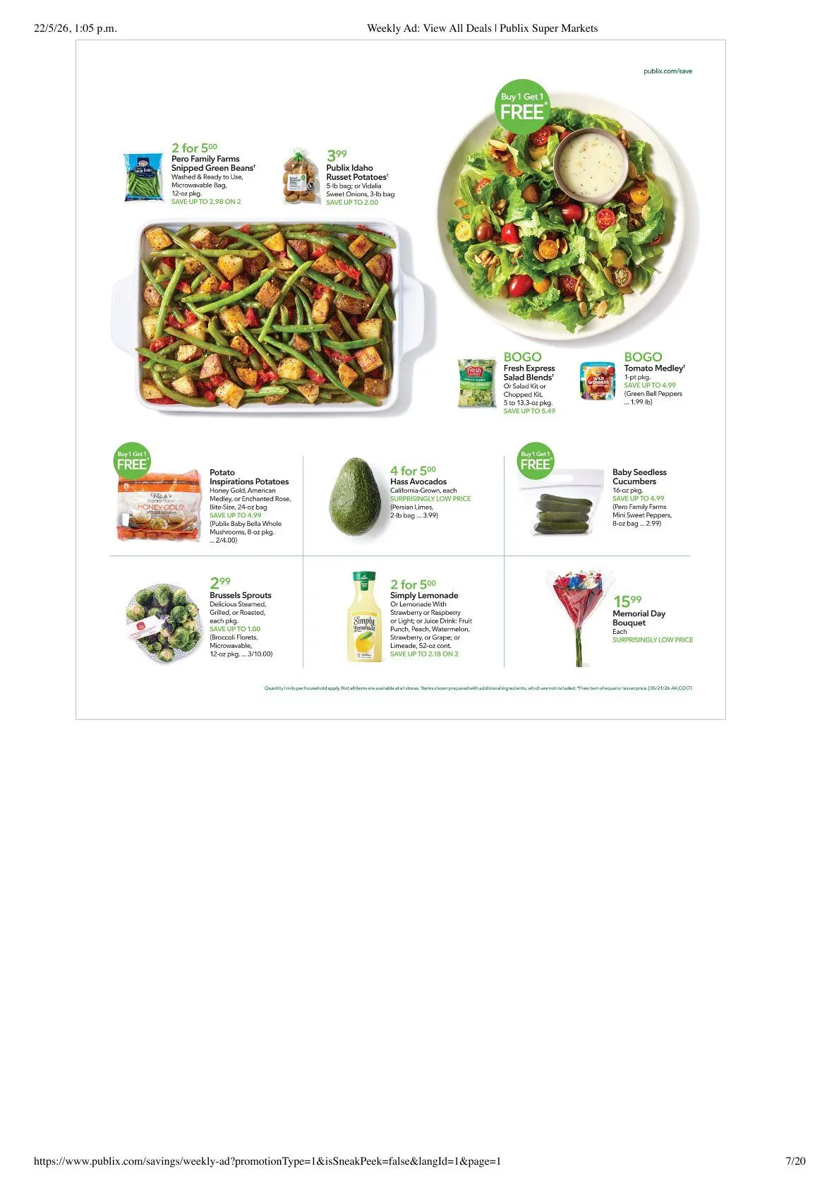 Weekly promotion Publix Sales spanning from May 20 to May 26 2026 - Page 7 for Catalogue 365