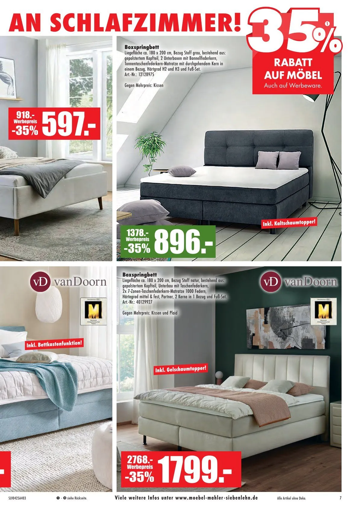 Möbel Mahler Prospekt von 1. April bis 29. April 2025 - Prospekt seite 7
