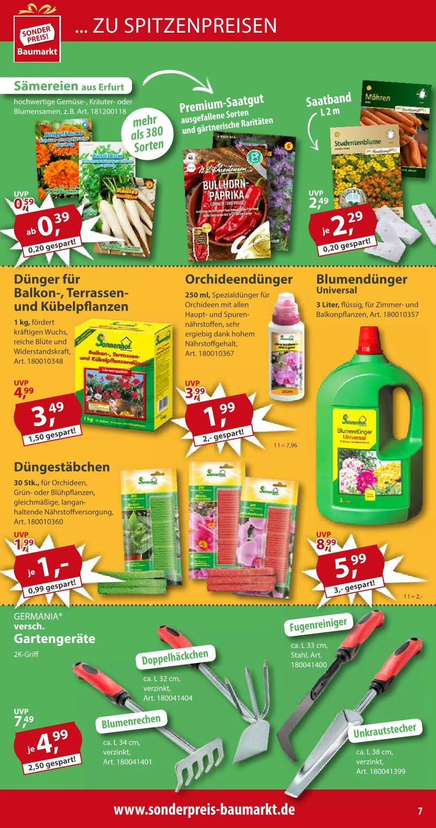 Sonderpreis-Baumarkt Prospekt von 26. April bis 2. Mai 2025 - Prospekt seite 7