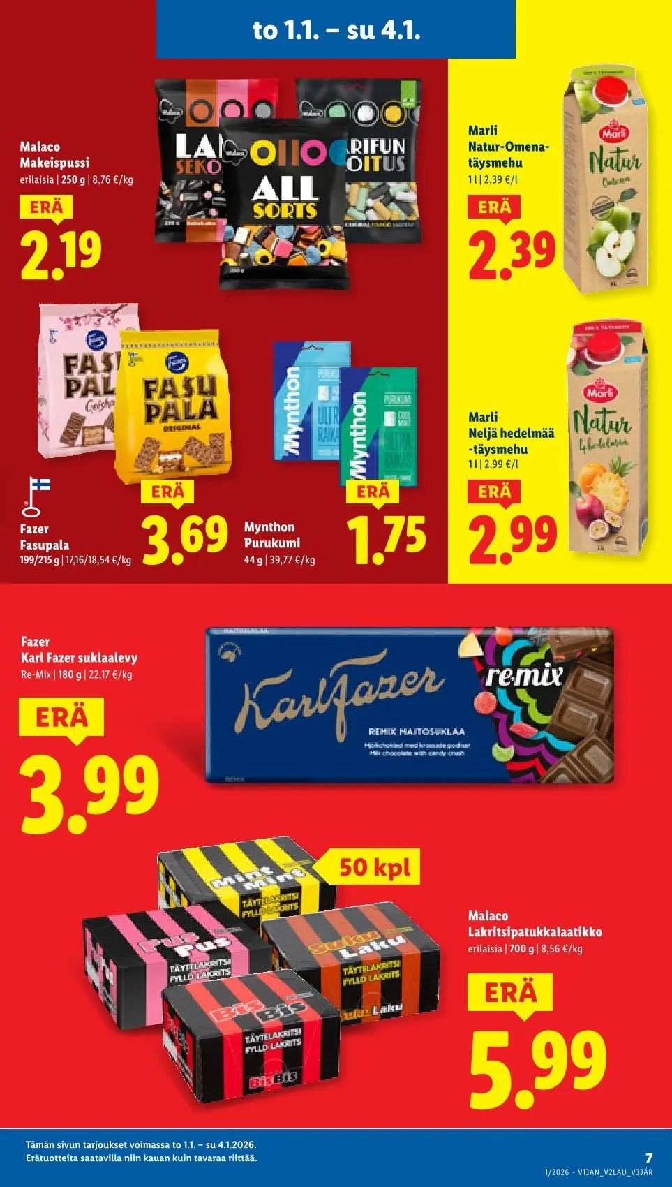 Kaupan Lidl  tarjoukset voimassa alkaen 1. tammikuuta - 4. tammikuuta 2026 - Tarjouslehti sivu 7