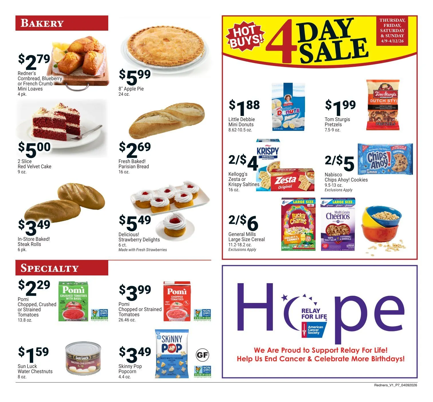 Weekly promotion Redner's Market Sales spanning from April 9 to April 15 2026 - Page 7 for Catalogue 365
