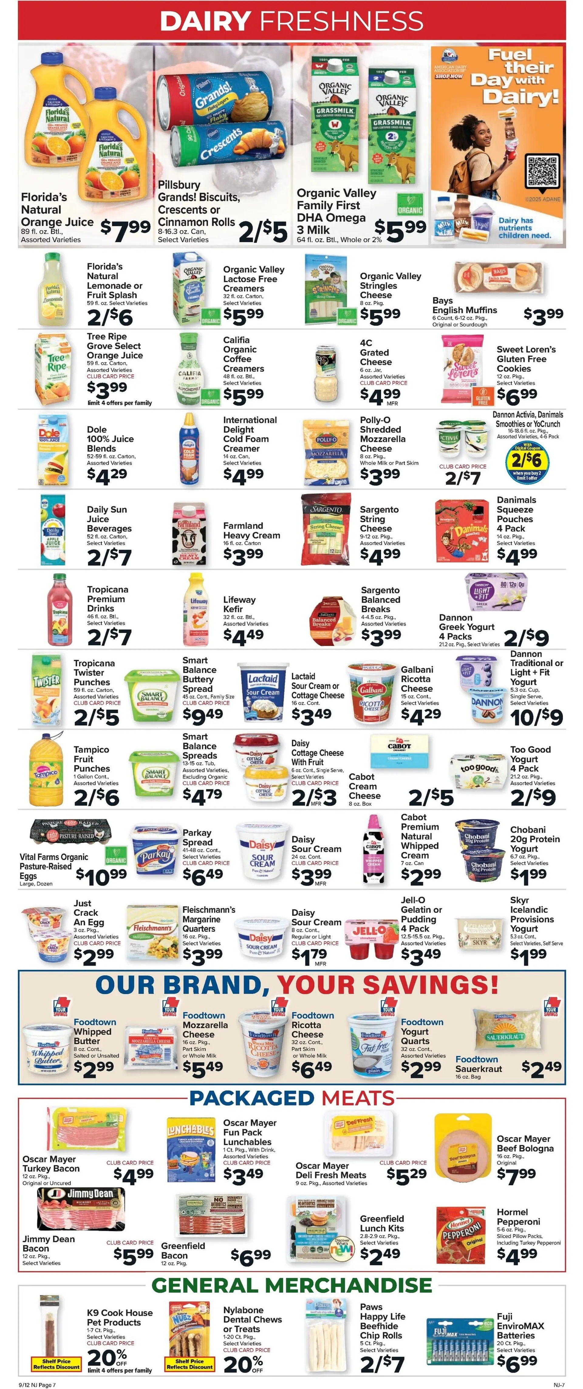 Weekly promotion Foodtown Sales spanning from September 12 to September 18 2025 - Page 7 for Catalogue 365