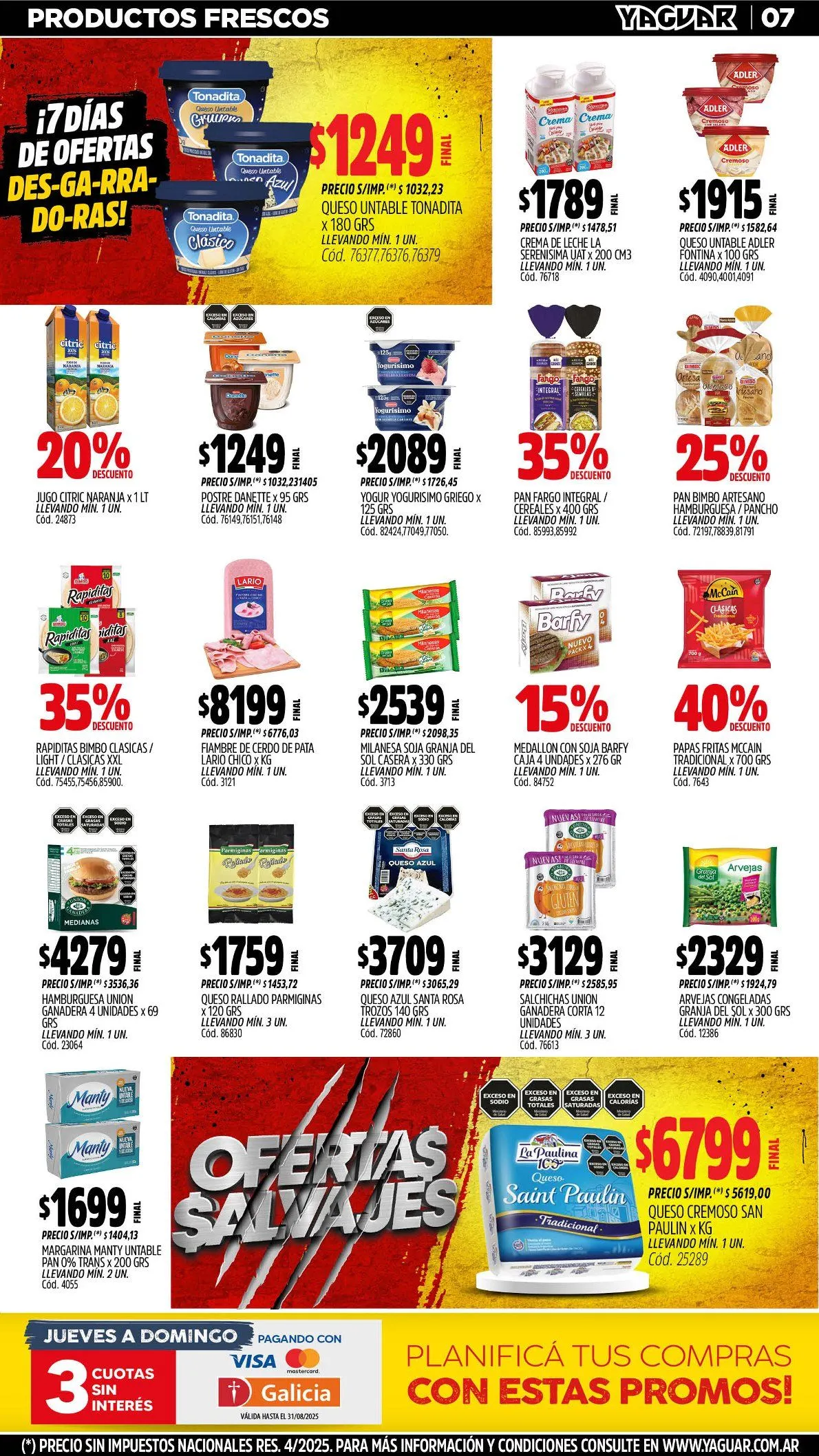 Ofertas de Ofertas Yaguar 4 de agosto al 10 de agosto 2025 - Página 7 del catálogo