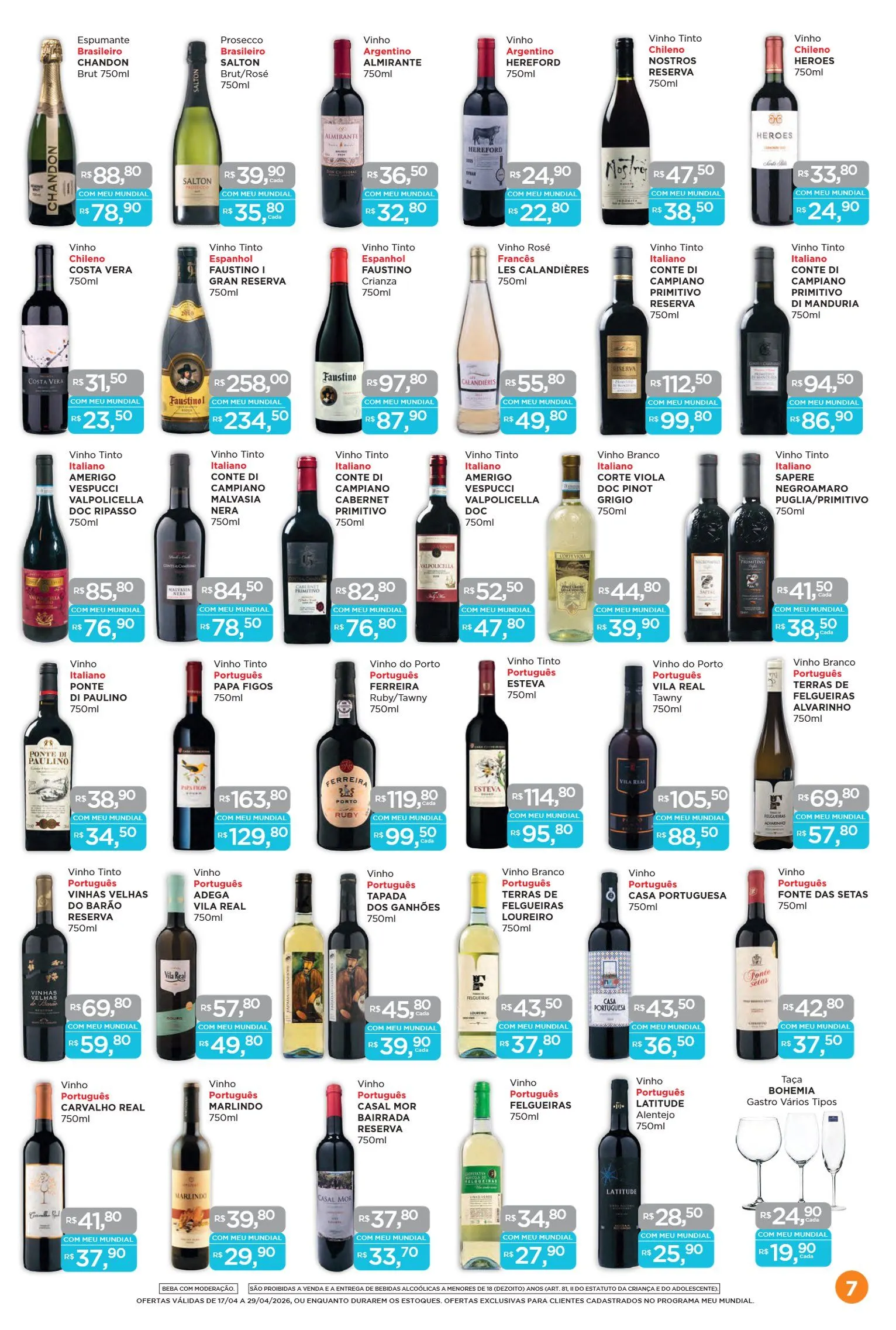 Encarte de Folhetos Supermercados Mundial 17 de abril até 29 de abril 2026 - Pagina 7