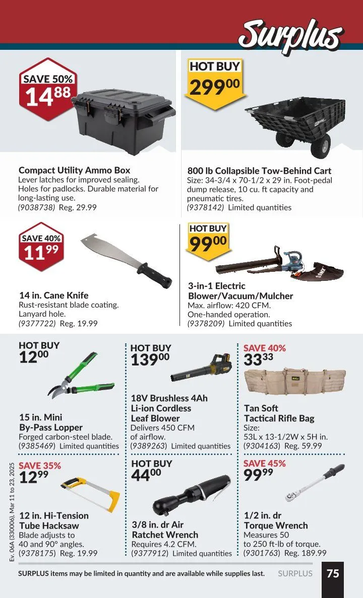 Princess Auto flyers from March 11 to March 23 2025 - flyer page 100