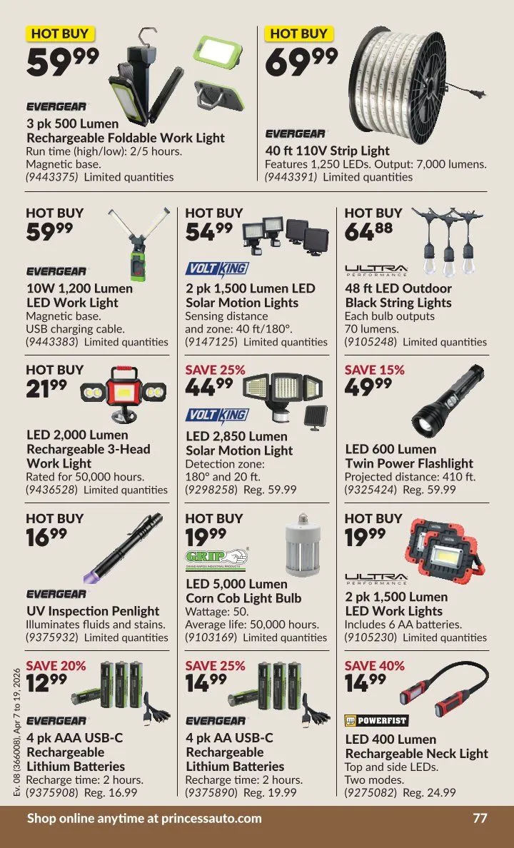Princess Auto Sales from April 7 to April 19 2026 - flyer page 85