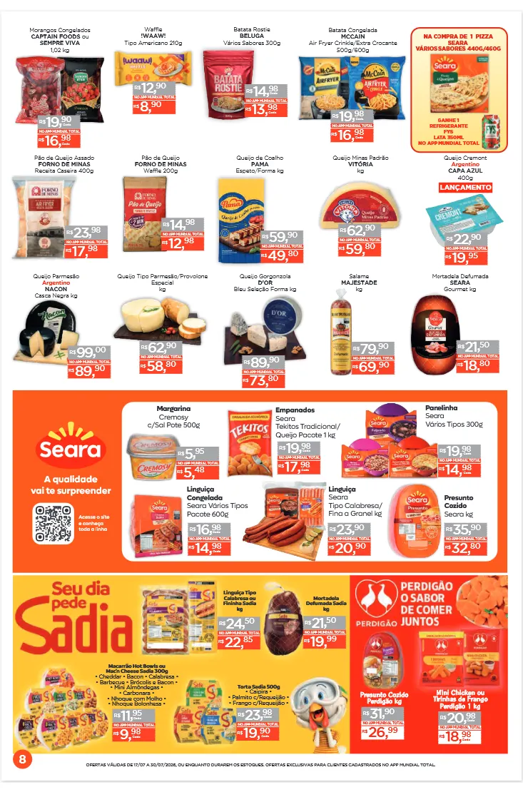 Encarte de Folhetos Supermercados Mundial 17 de julho até 30 de julho 2026 - Pagina 8